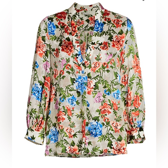 ✨ ALICE + OLIVIA Sheila Gardenia Blouson Sleeve Blouse 🌸 - Picture 3 of 16